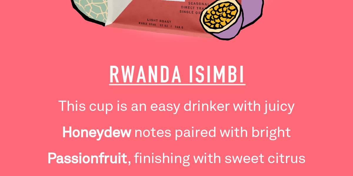 This cup is an easy drinker with Juicy honeydew notes paired with bright passionfruit, finishing with sweet citrus flavors reminiscent of candied lemon.