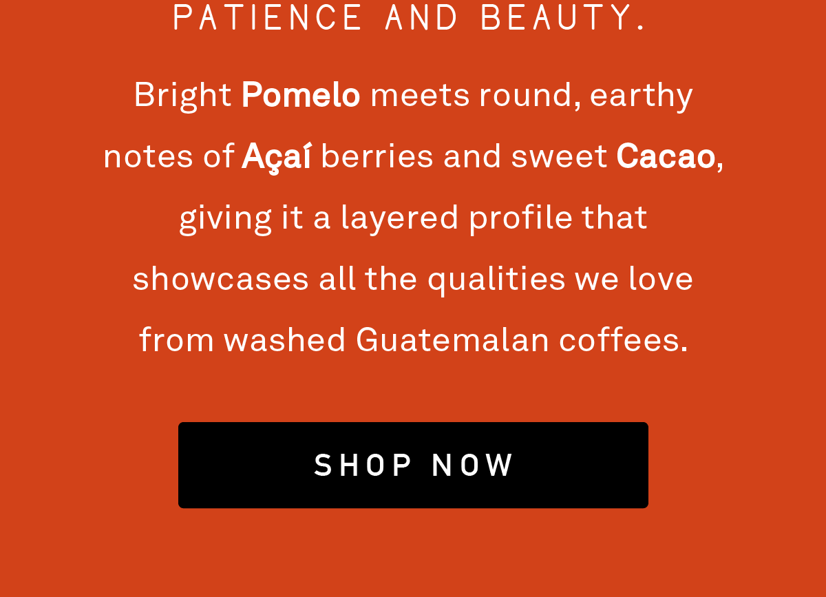 This coffee is a work of patience and beauty