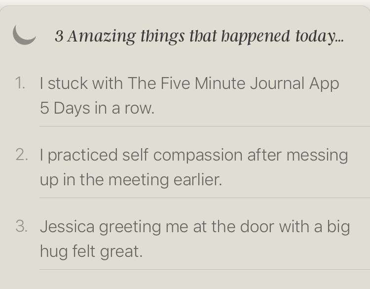 Five minute journal: how could today have been even better?