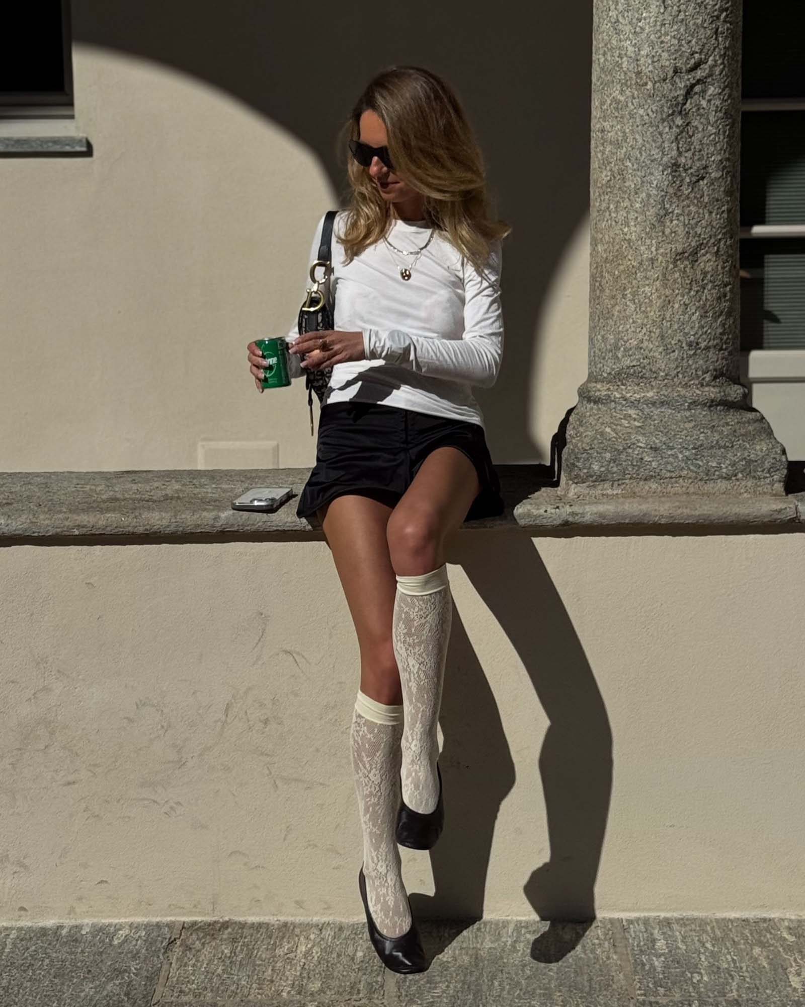 Rosa Lace Knee-Highs Ivory
