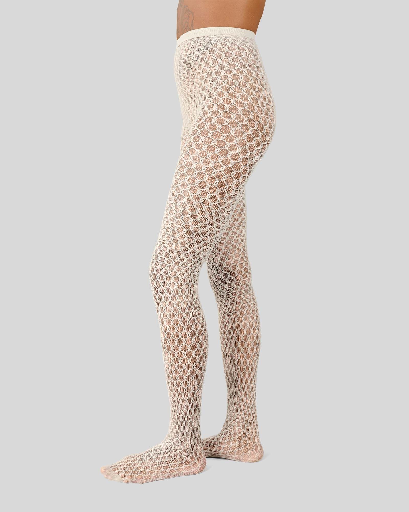 Laura Net Tights Oyster Grey