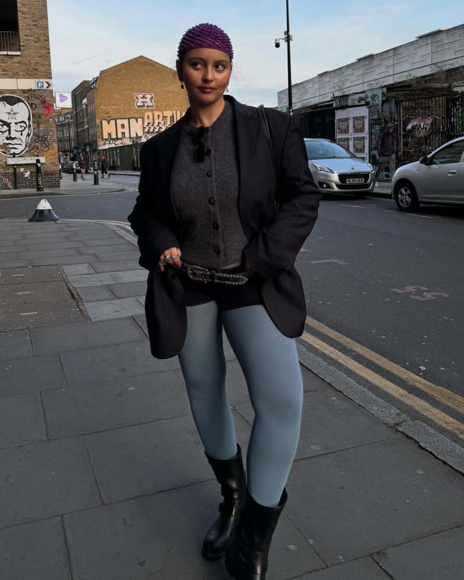 Svea Premium Tights Dusty Blue