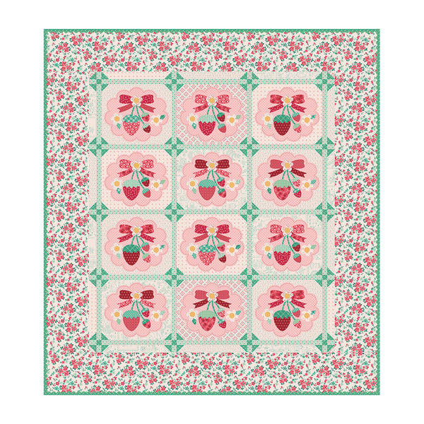 Strawberry Crush Sew Along Quilt Kit Featuring Berry & Sage by Lori Holt
