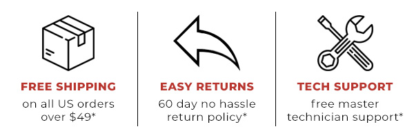 Free shipping, easy returns and free tech support.