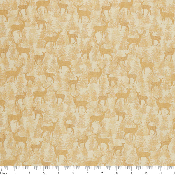 A Walk in the Forest Fabric Collection - Deer Forest Natural