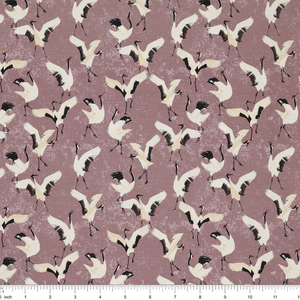 Soar Fabric Collection - Dancing Cranes Mineral