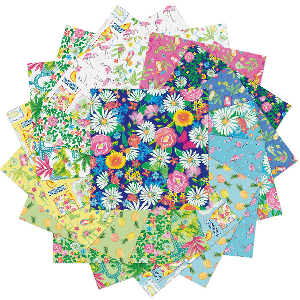 Tropical Splash 10" Fabric Squares - 42pc