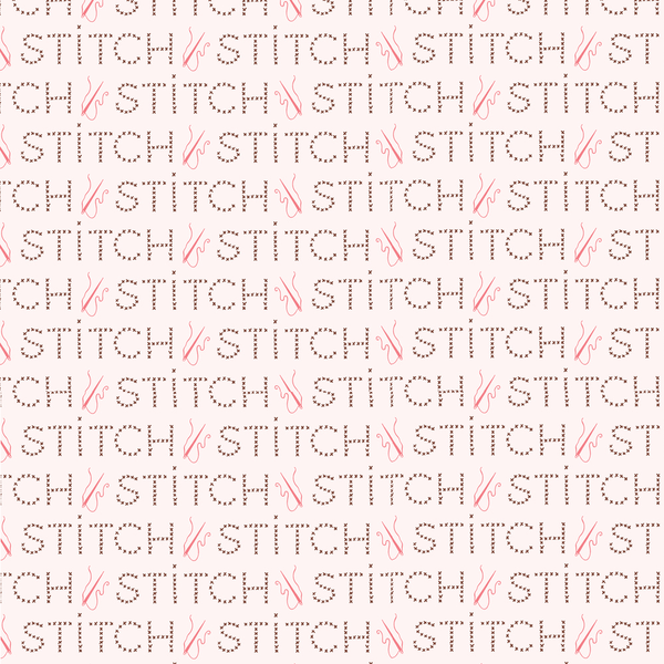 Stitch Lettering Fabric - Pink