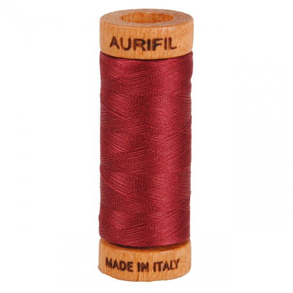 Aurifil 80wt Mako Cotton Thread (300yds) - Dark Carmine Red