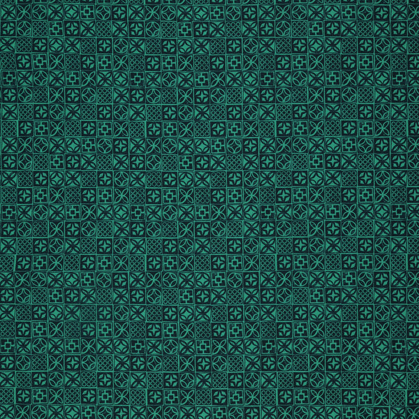 Poolside Too Fabric Collection - Architectural Blocks Peacock