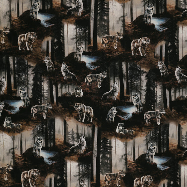 Wild Kingdom Fabric Collection - Wolf Pack