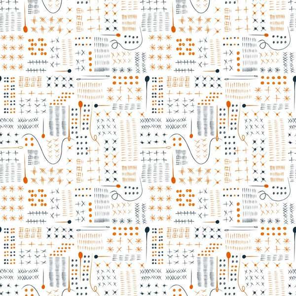 Stitches Fabric - Multi