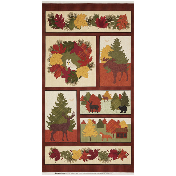 A Walk in the Forest Fabric Collection - A Walk in the Forest Panel Multi