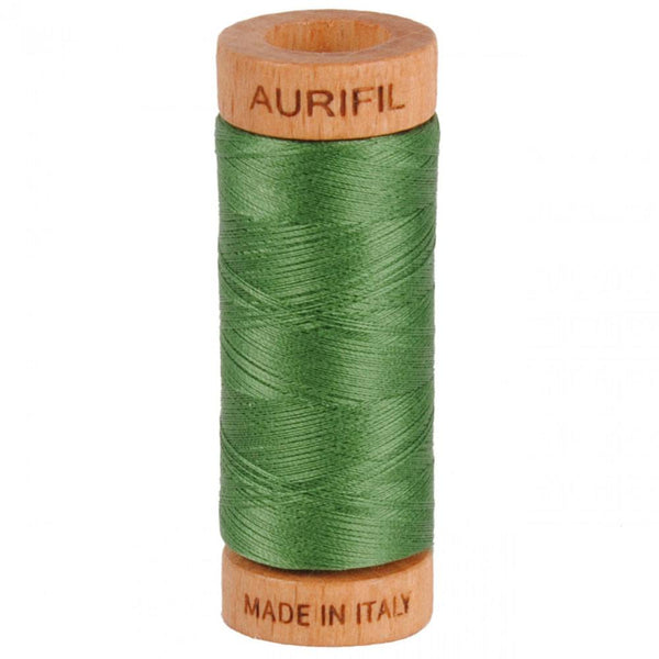 Aurifil 80wt Mako Cotton Thread (300yds) - Very Dark Green Grass