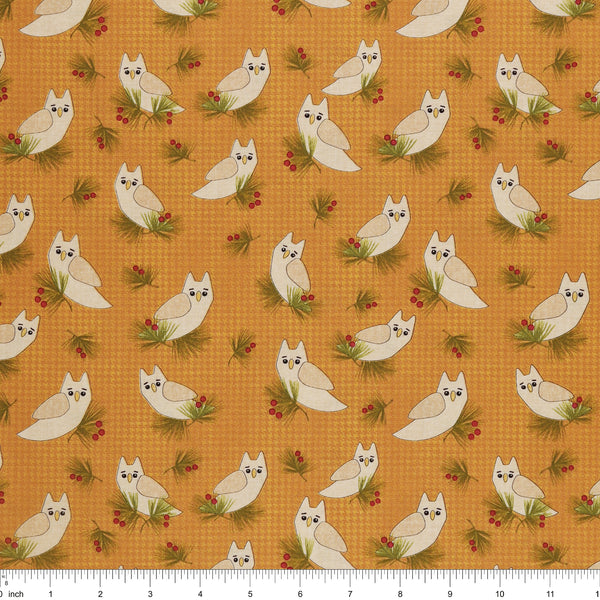 A Walk in the Forest Fabric Collection - Forest Owl Golden