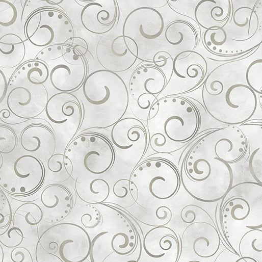 Swirling Splendor 108" Wide Quilt Backing - Cloud Gray