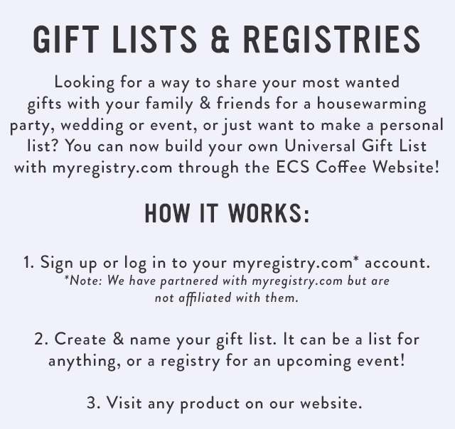New! 🎁 Gift Lists & Registries with ECS Coffee ECS Coffee