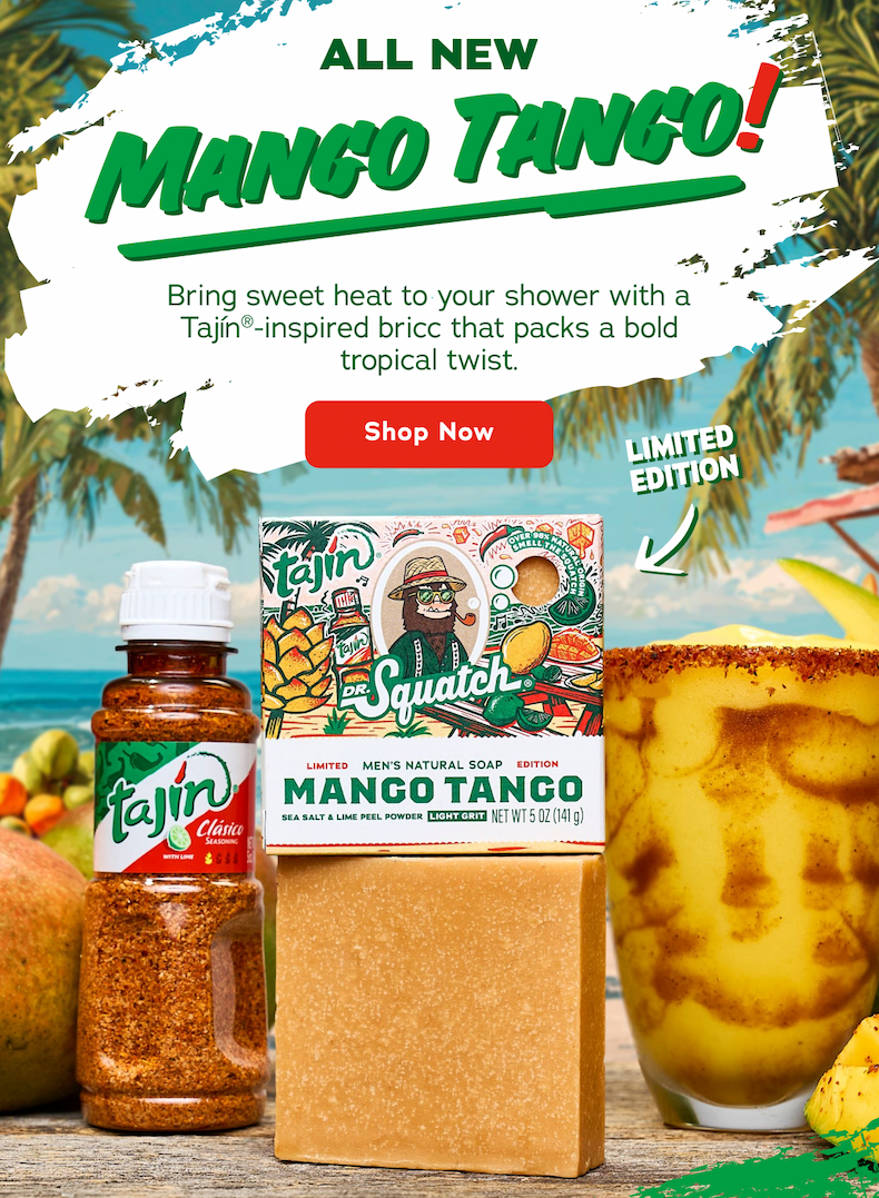 All New Mango Tango! Bring sweet heat to your shower with a Tajin-inspired bricc that packs a bold tropical twist. - Shop Now 