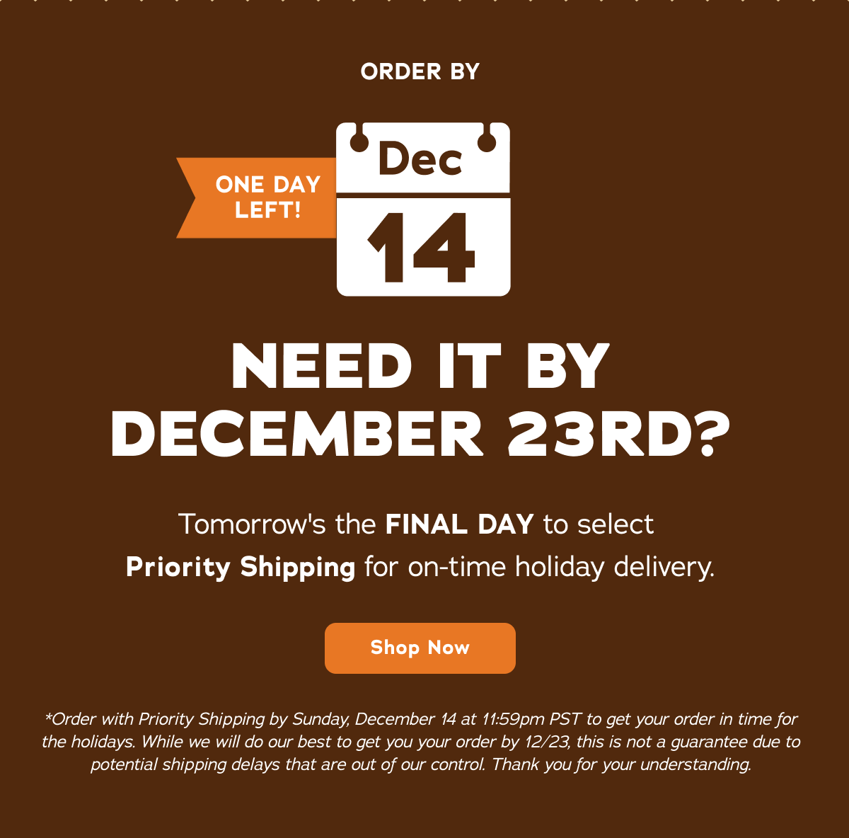 Need It By December 23rd?