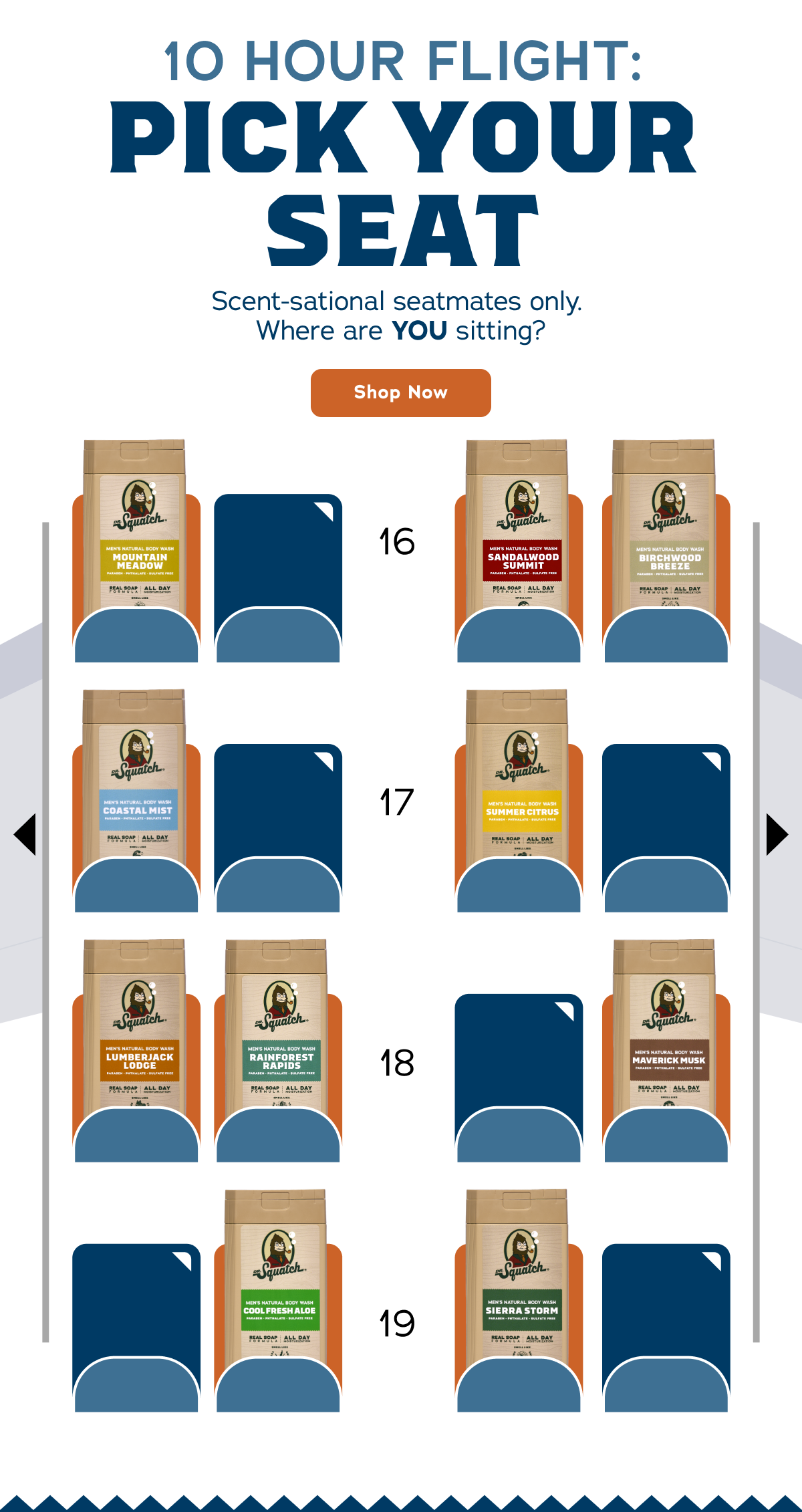 10 Hour Flight: Pick Your Seat