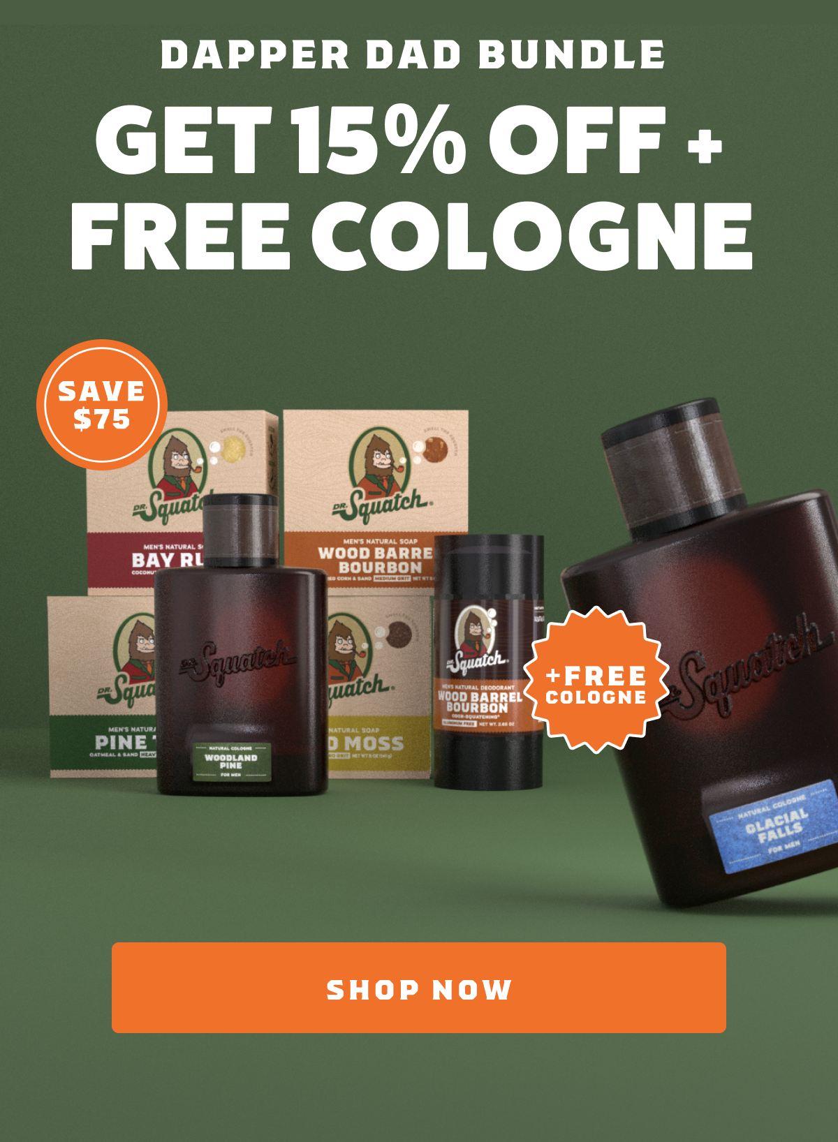 Get 15% Off + Free Cologne