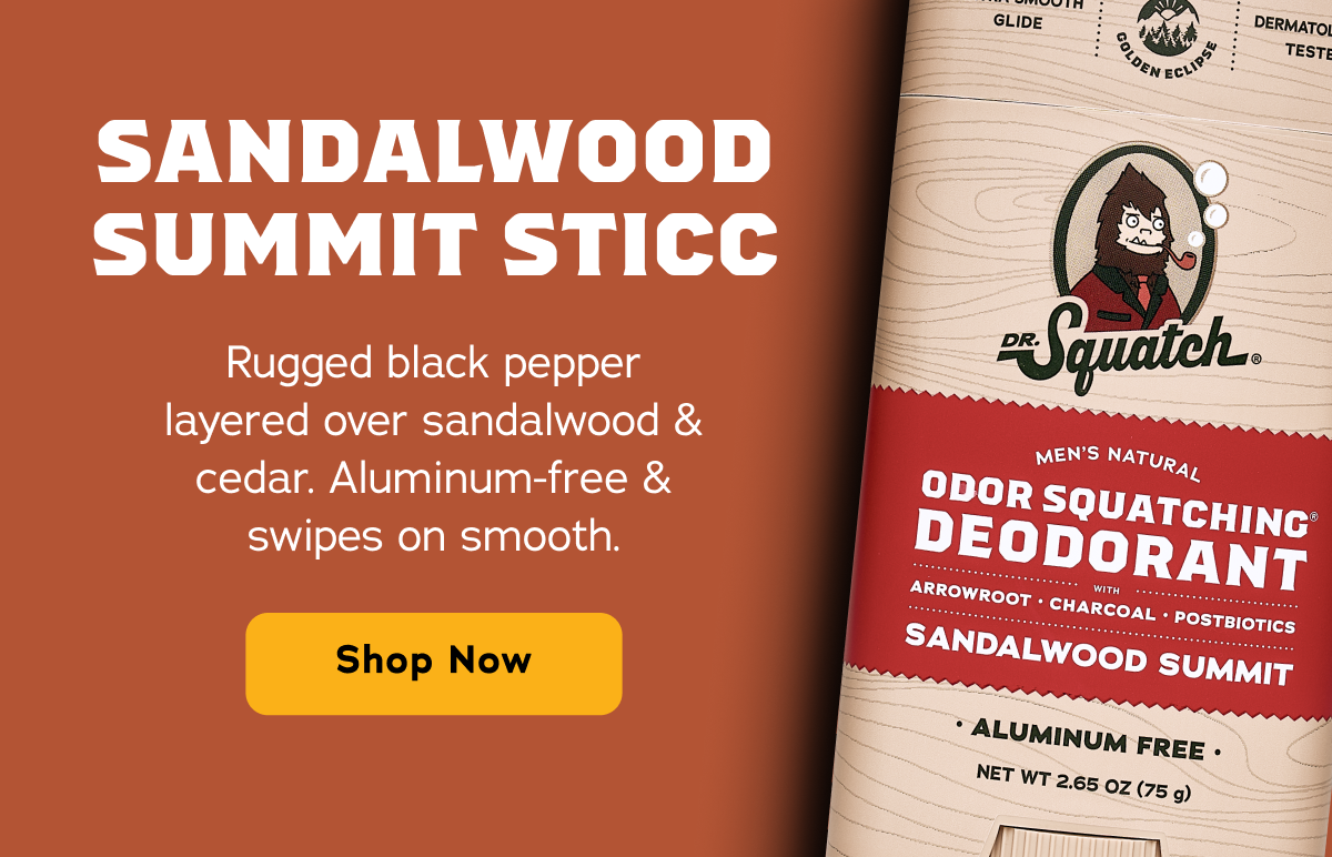 Sandalwood Summit Sticc. Rugged black pepper layered over sandalwood & cedar. Aluminum-free & swipes on smooth. - Shop Now