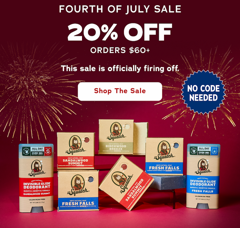 Fourth Of July Sale 20% Off Orders $60+ 