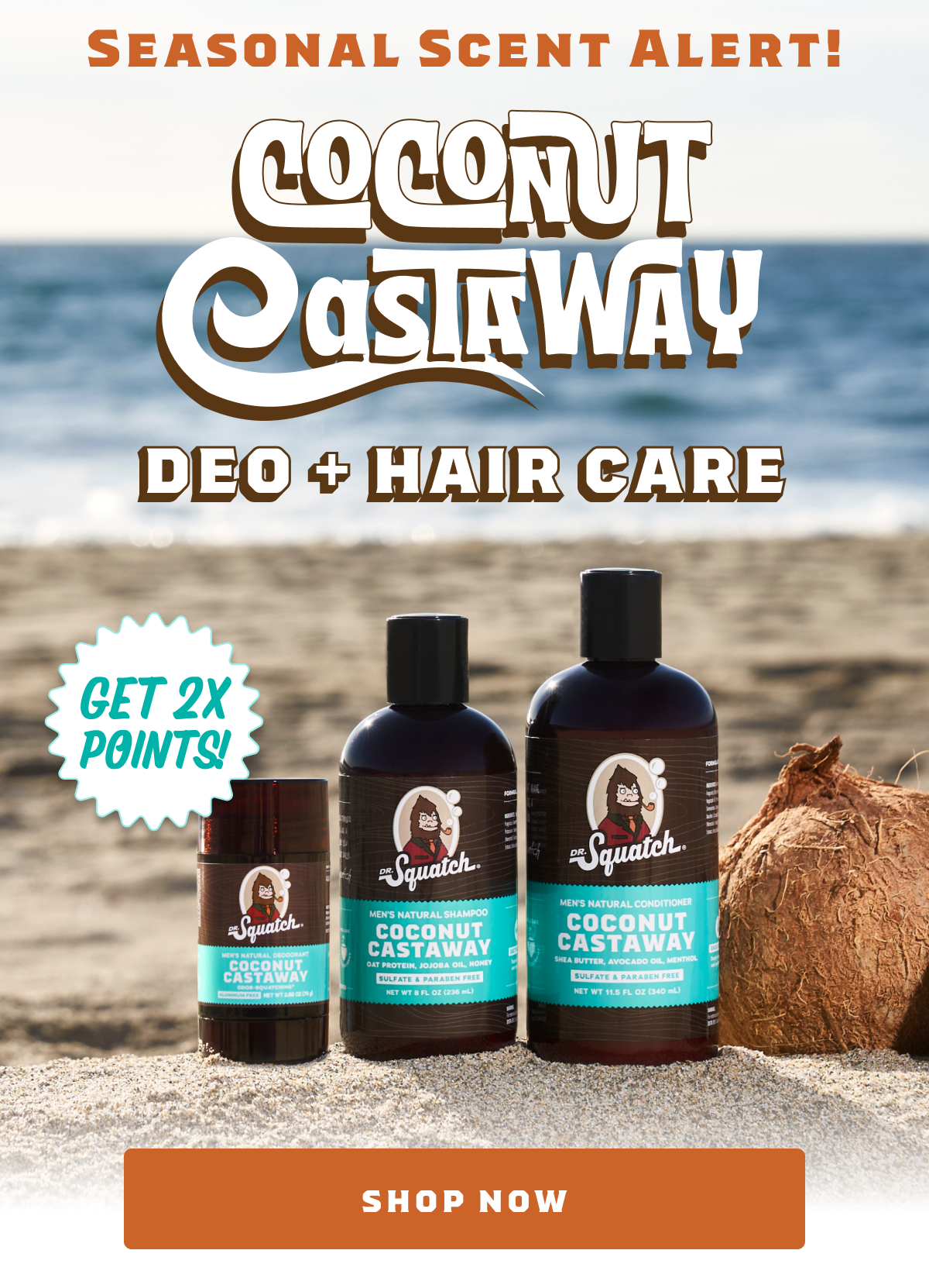 Seasonal Scent Alert: Coconut Castaway Deo + Hair Care!