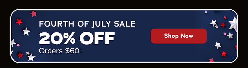 Fourth Of July Sale 20% Off Orders $60+ 