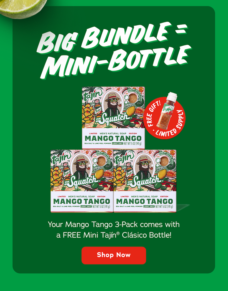 Big Bundle = Mini-Bottle Your Mango Tango 3-Pack comes with a FREE Mini Tajin Clasico Bottle!