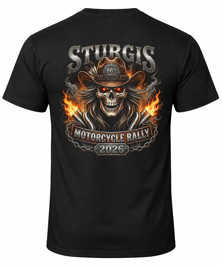 2026 Sturgis Cowboy Skull T-shirt