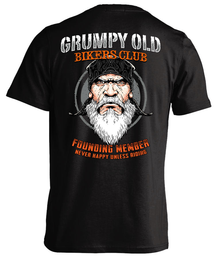 Grumpy Old Bikers Club Founding Member t-shirt - back print