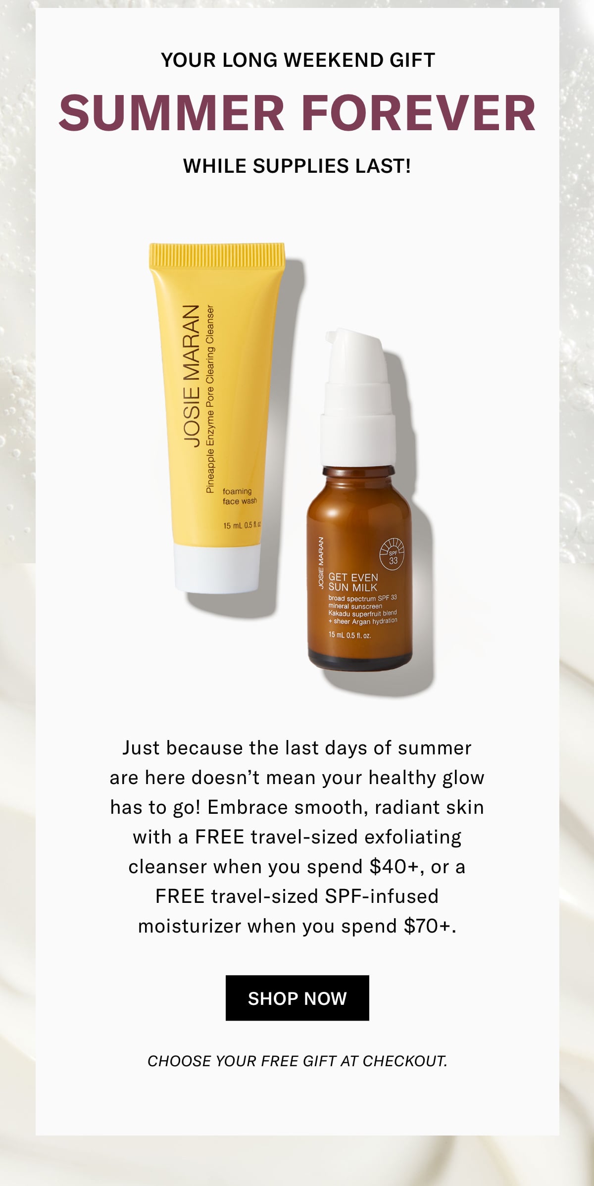 Happy Long Weekend! Here's a Gift ) Josie Maran Cosmetics