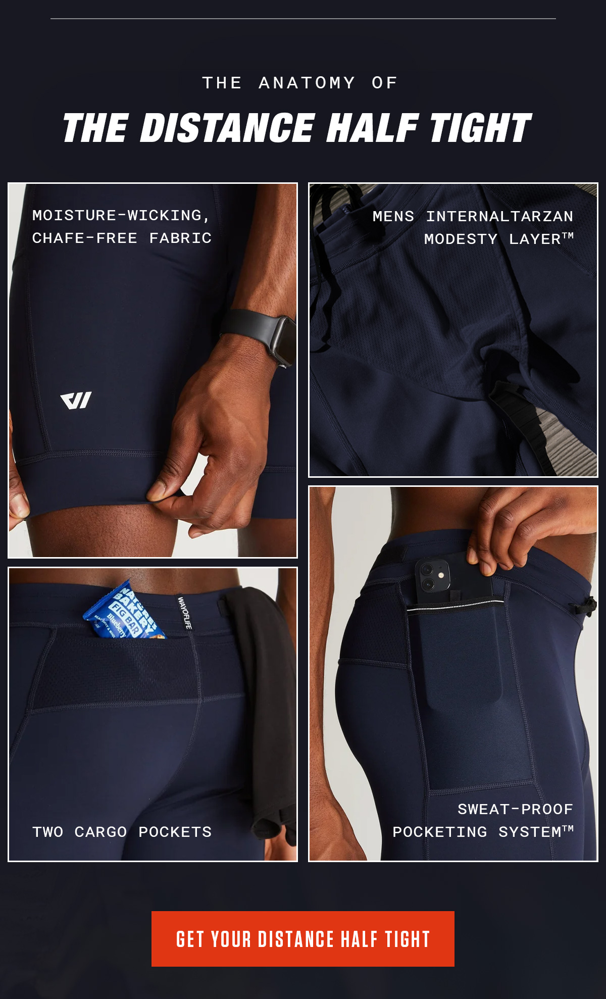 DISTANCE HALF TIGHT | NAVY