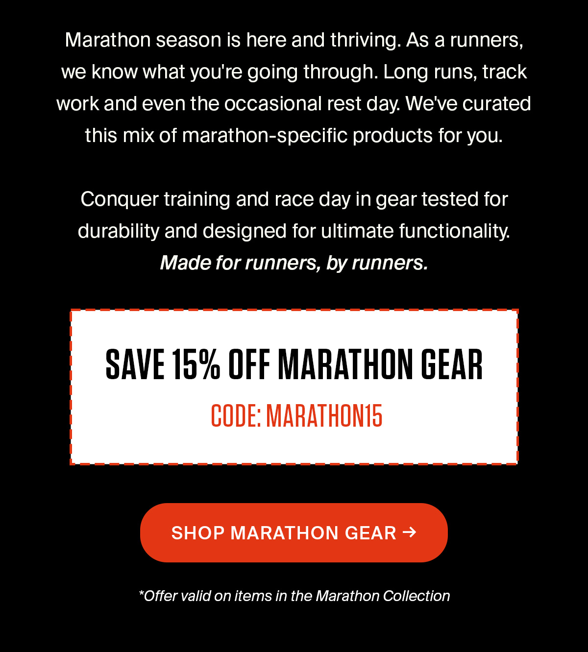 MARATHON GEAR | SHOP NOW