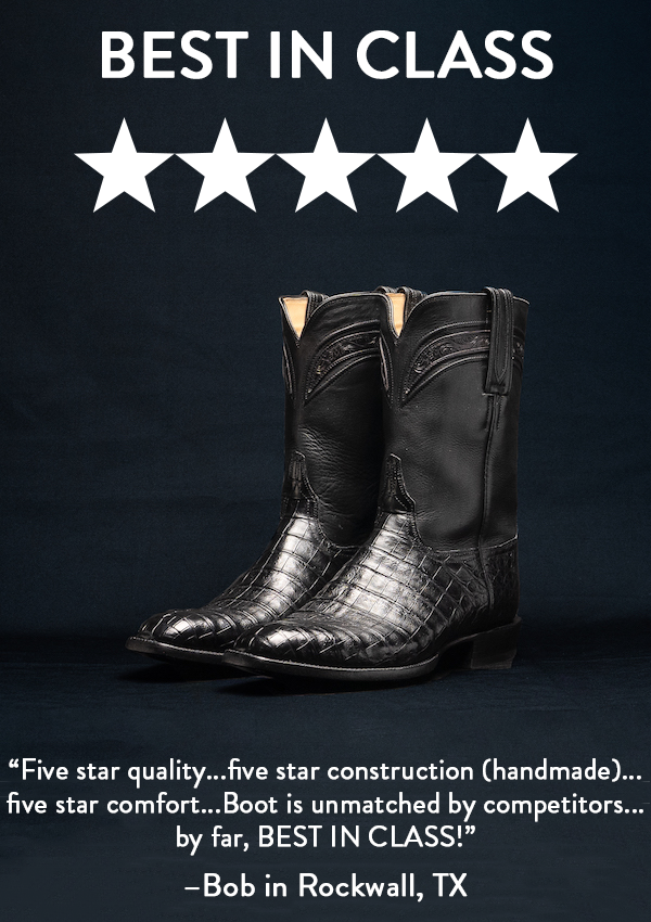 Lucchese Black Ultra Belly Caiman Crocodile Boots