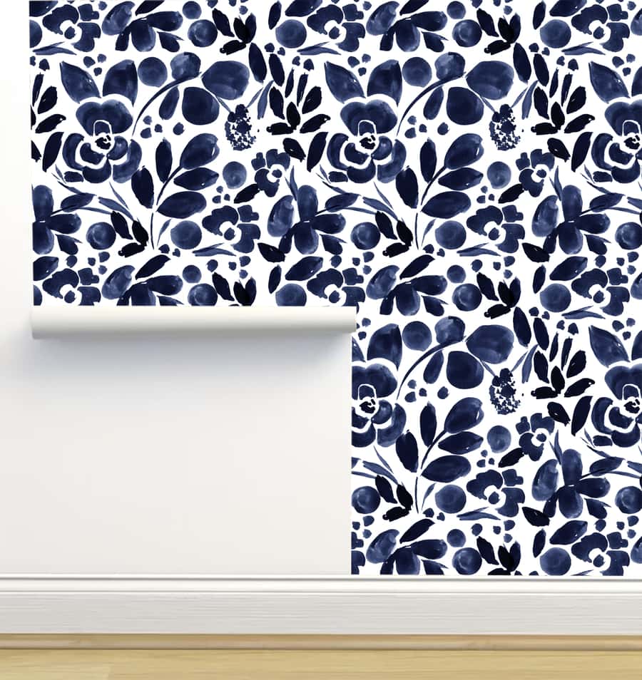 Blue Floral Wallpaper