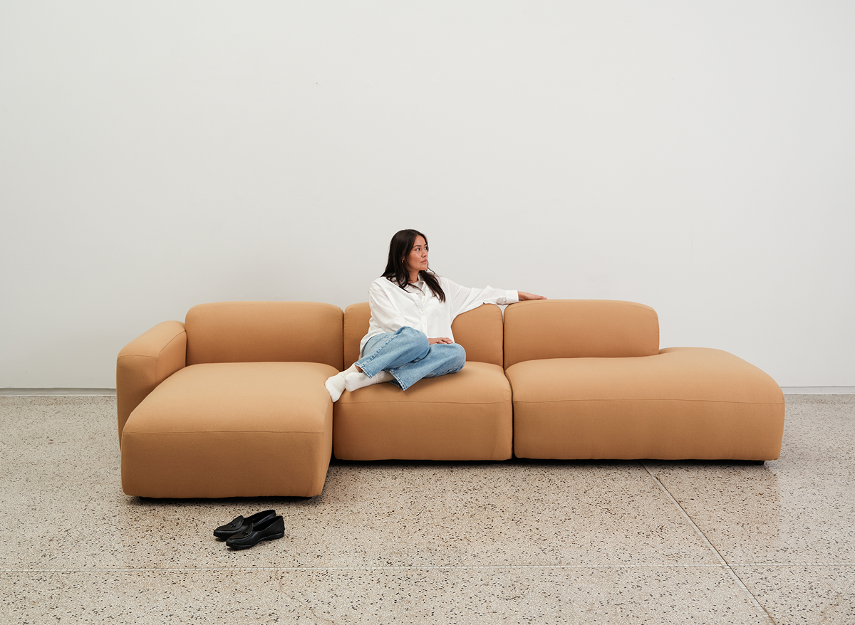 Pictured: The Soft Serve Sectional in Camel
