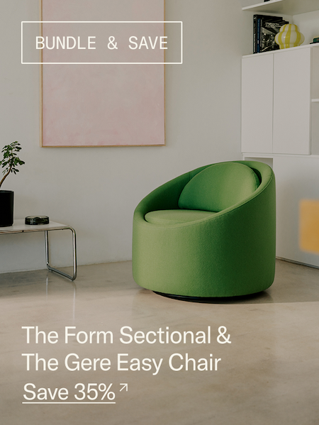 Bundle and save 35% on the Form Sectional & Gere Easy Chair.