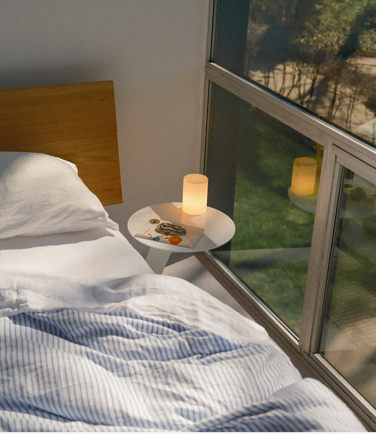 Introducing The Pop Bedside Table. Pop it on. Switch up the tops. Add a light. Add a charger. All in one bedside table.