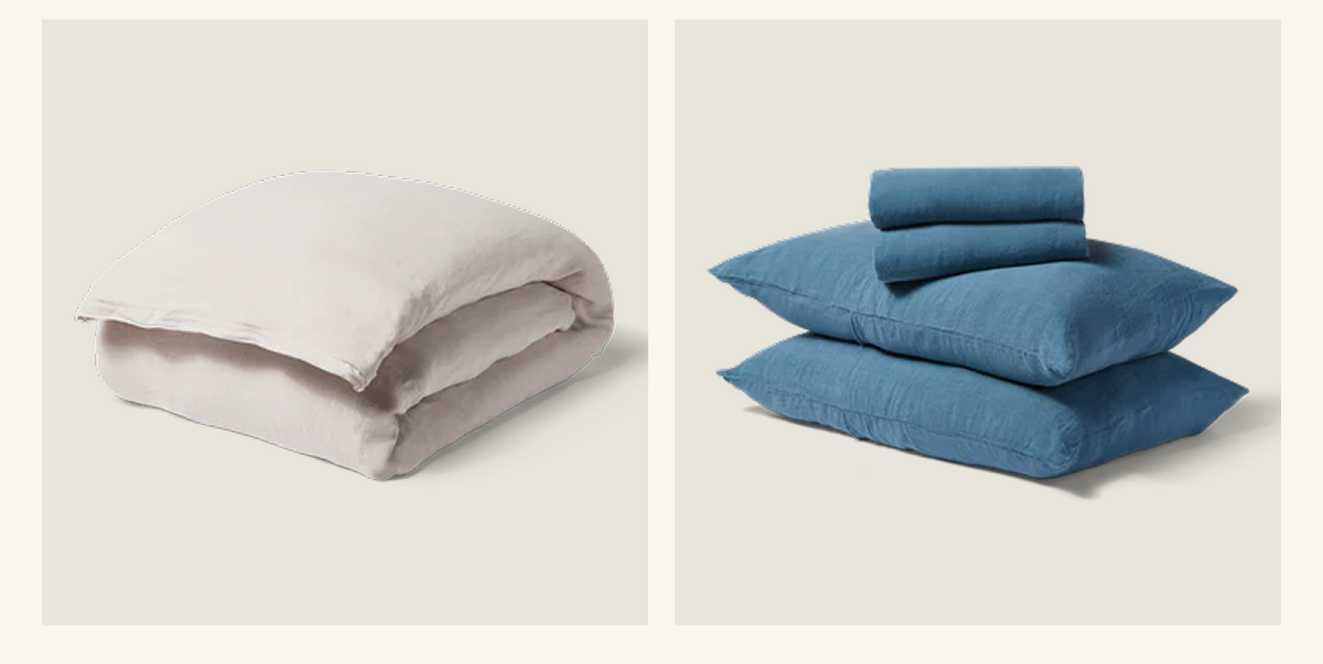 Save 50% on select sizes of percale and linen bedding.