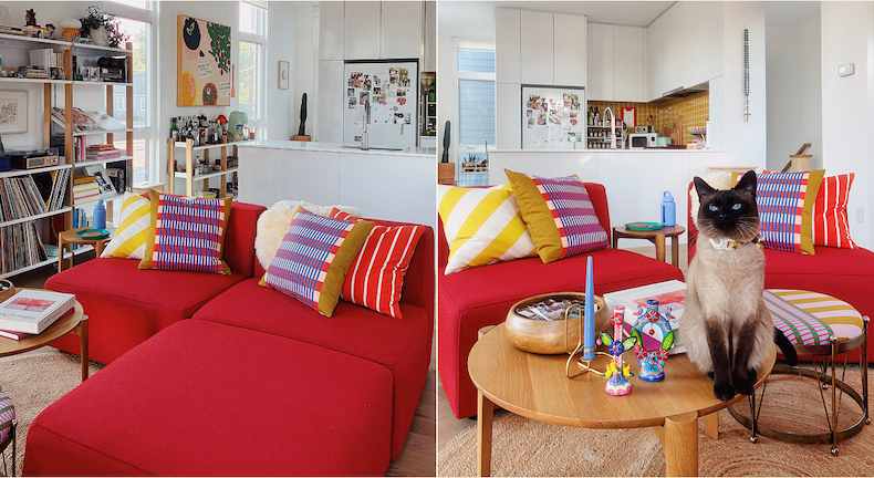 Plus, its modular nature makes  it the perfect, rearrangeable seating option for her space.