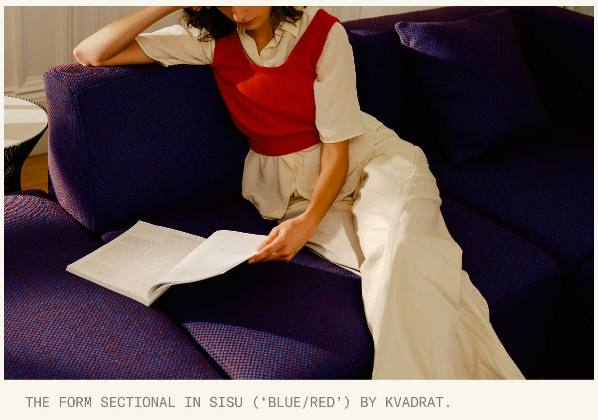 Save 30% on The Form Sectional in Sisu ('Blue/Red') by Kvadrat