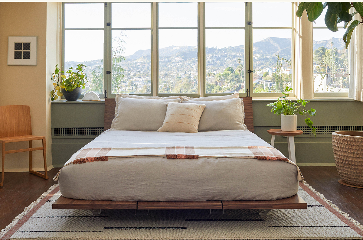 Pictured: The Bed Frame (Queen) with Headboard Add-On, Mattress (2.0), Adjustable Base, and Underbed Storage