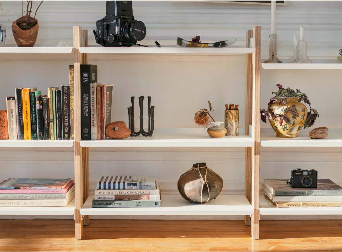 Pictured: The Shelving System in White/Ash.