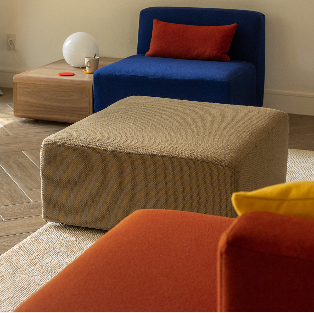 Pictured: The Form Sectional and Mod Table