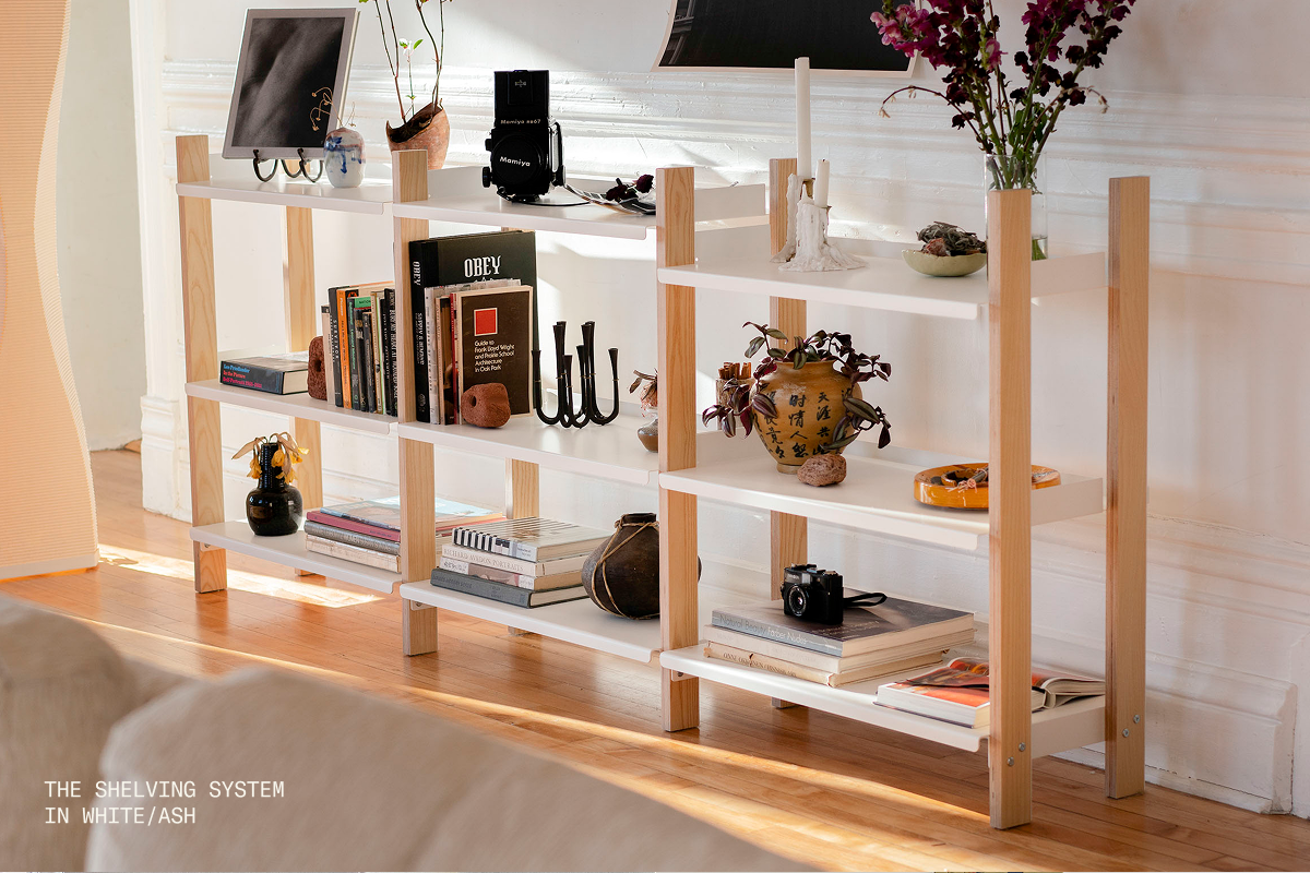 The Shelving System (Short) in White/Ash