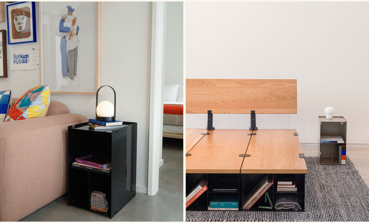 The Block works perfectly as a side table for your sectional or storage beneath your Lift Off bed.