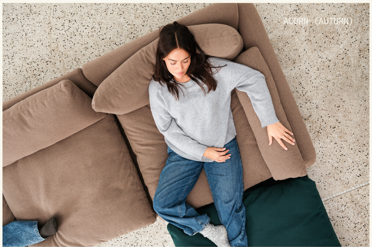 The Sink Down Sectional in 'Acorn' (Autumn)