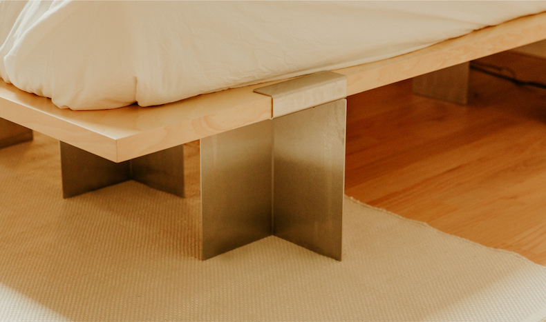 All in the Details: The Lift Off Bed Frame in Birch/Stainless